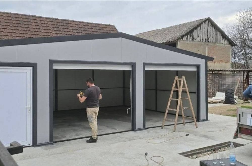 Construim garaje auto pe structură metalica si panouri Sandwich