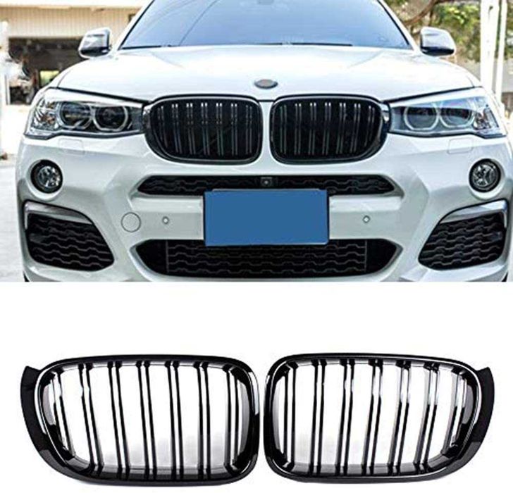 Двойни Бъбреци Решетки BMW X3 X4 F25 F26 БМВ Черен Гланц 2014-17