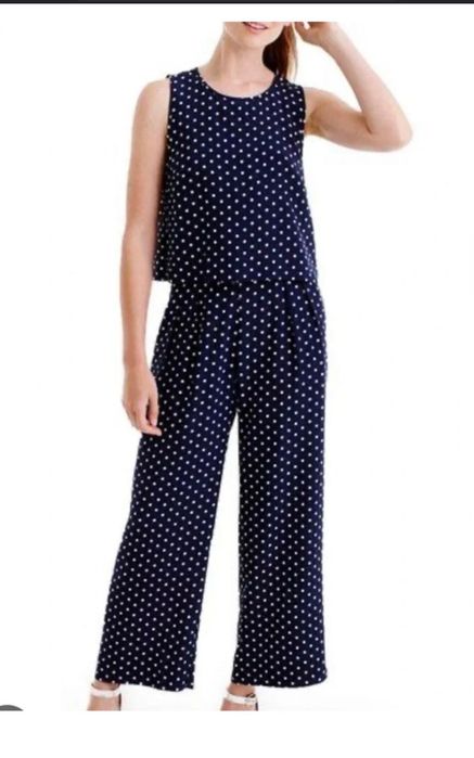 Копринен гащеризон J Crew, десен на точки, размер М/L
