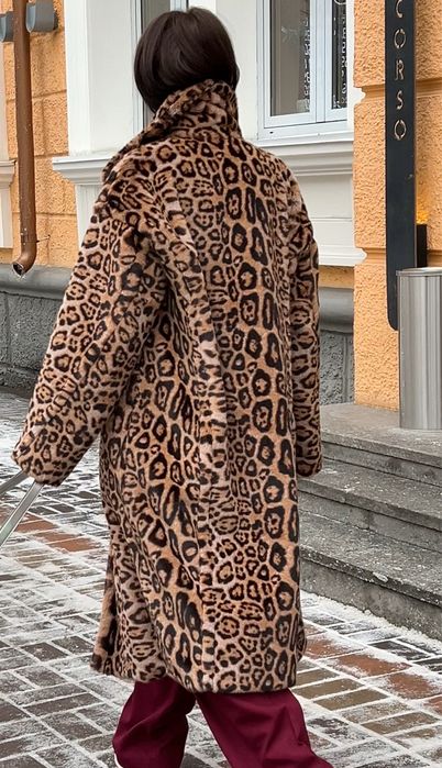 Шуба леопардовая