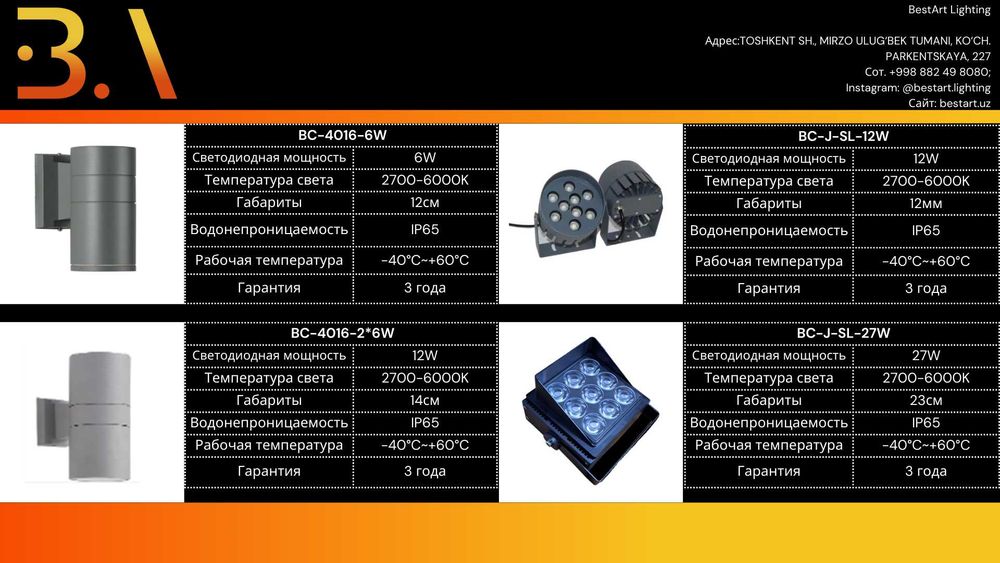 Прожектор, светильники фасадные линейные, двухсторонние освещения