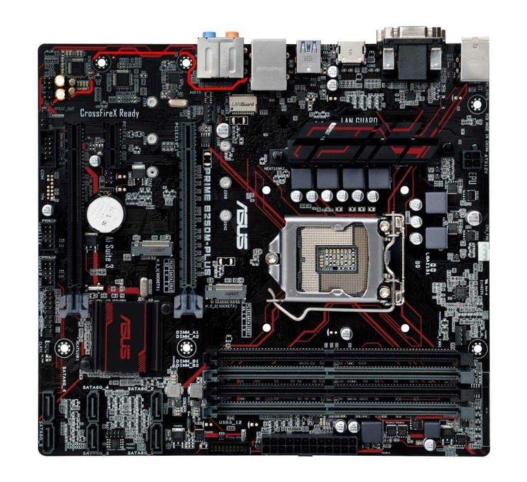 ASUS PRIME B250M-PLUS HDV 1151 soket DDR4 holati ideal + garantiya