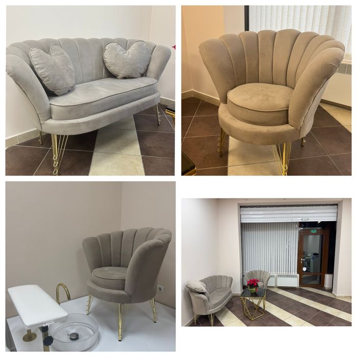 Промоционален посетителски  комплект дивани тип „мида“