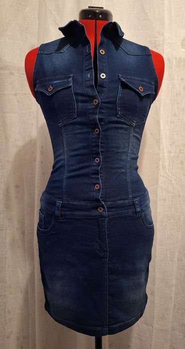 Rochie denim premium Posstal mărimea M – nouă  Sarafan blug mulat