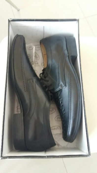 Нови мъжки черни високи боти RESERVED естествена кожа 45 номер