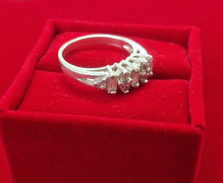 AG154,inel argint 925,nou/marcat, zirconii albe, ideal cadou