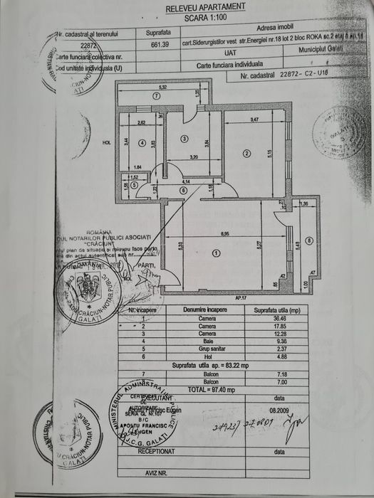 Apartament 3 camere 98 mp Roka General