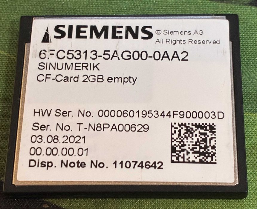 CF Siemens 6FC5313-5AG00-0AA2 SINUMERIK Compact Flash 828D / 840D 2GB