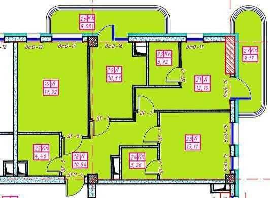 ЖК Parkwood ул.Нукус Макро 3-комн 9/13 83 м²+терраса 22 м² коробка