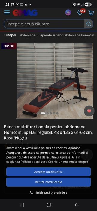Banca pliabila abdomene homcom