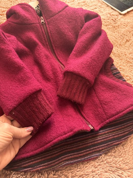 Jacheta lana fiarta cularea cherry , 400 gsm, marinea 104