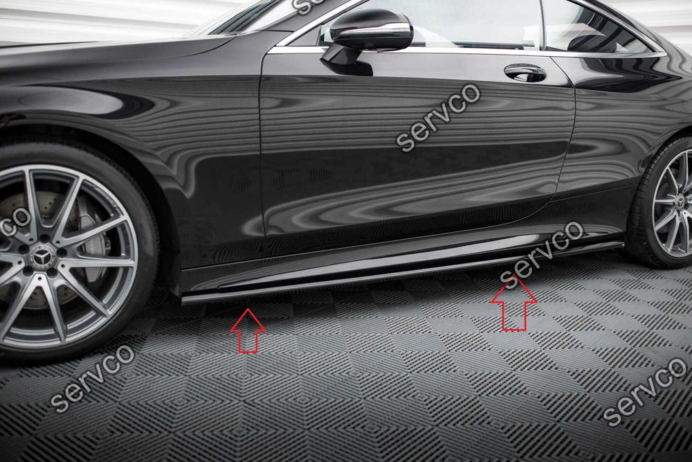 Pachet Set Splitter Exterior Lip Prelungiri Body kit tuning Mercedes S Class Coupe AMG-Line C217 Facelift 2017-2020 v7 - Maxton Design