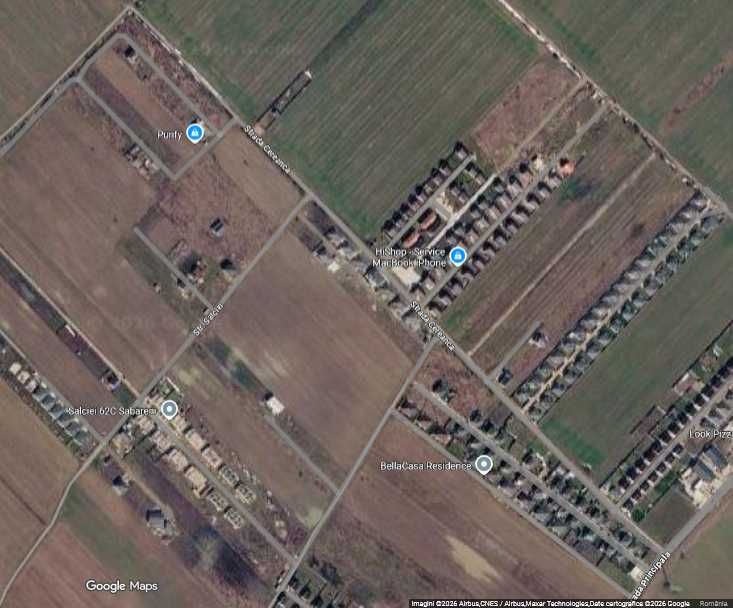 Teren intravilan 500 mp între Săbăreni și Gulia – drum în acte, zonă rezidențială in plina dezvoltare, la 7 km de A0 si 12 km de Colloseum Mall Buc.