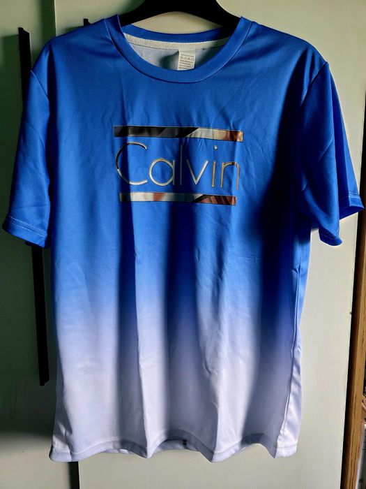 Vand bluza cu maneca scurta de barbati albastru cu alb marime S