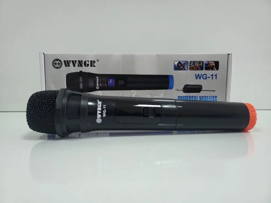 Безжичен микрофон WG-11, динамичен, предавател, приемник, JACK 6.3mm