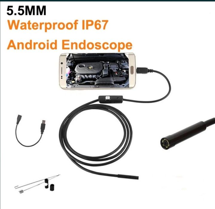 Camera Inspectie camera Endoscopica 2m și grosime 5.5mm , lumina ajustabila și rezoluție HD , Waterproof Compatibila pe Android și Windows
