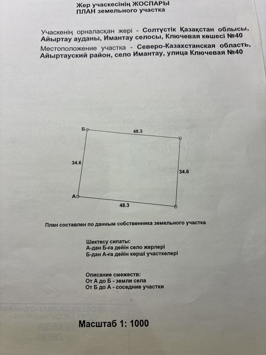 Дом, участок,в имантау