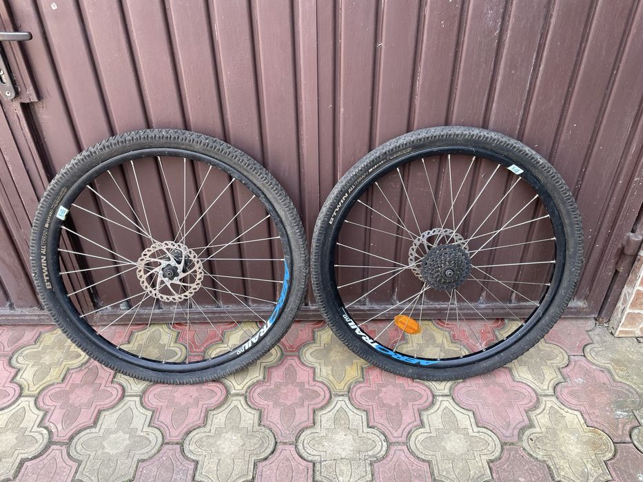 Jante bicicleta 27.5 discuri 8 pinioane quick release rockrider