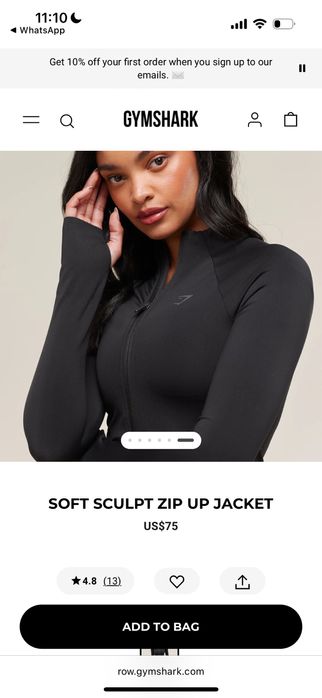 gymshark zip up jacket