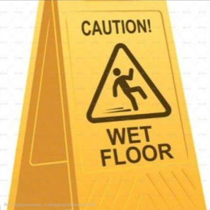 Знак мокрый пол WET FLOOR CAUTION