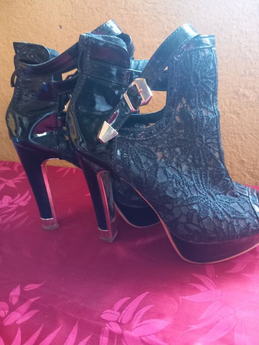 Pantofi LAFER, damă, negrii cu auriu