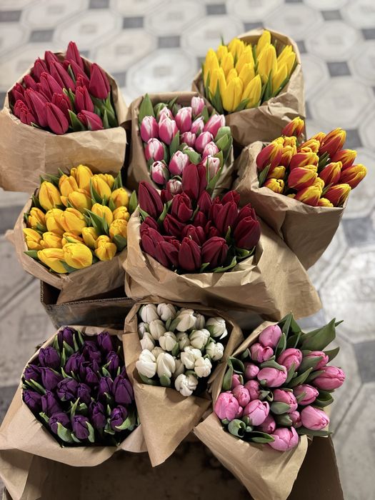 Букеты тюльпанов до 51шт