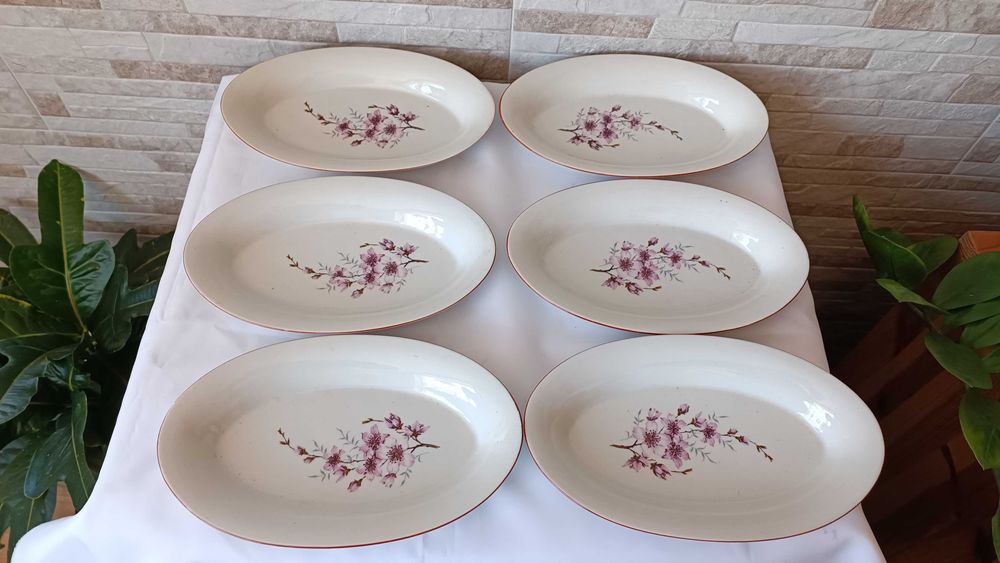 Комплект овални чинии - Дянко Стефанов - Разград - 6 броя - НОВИ