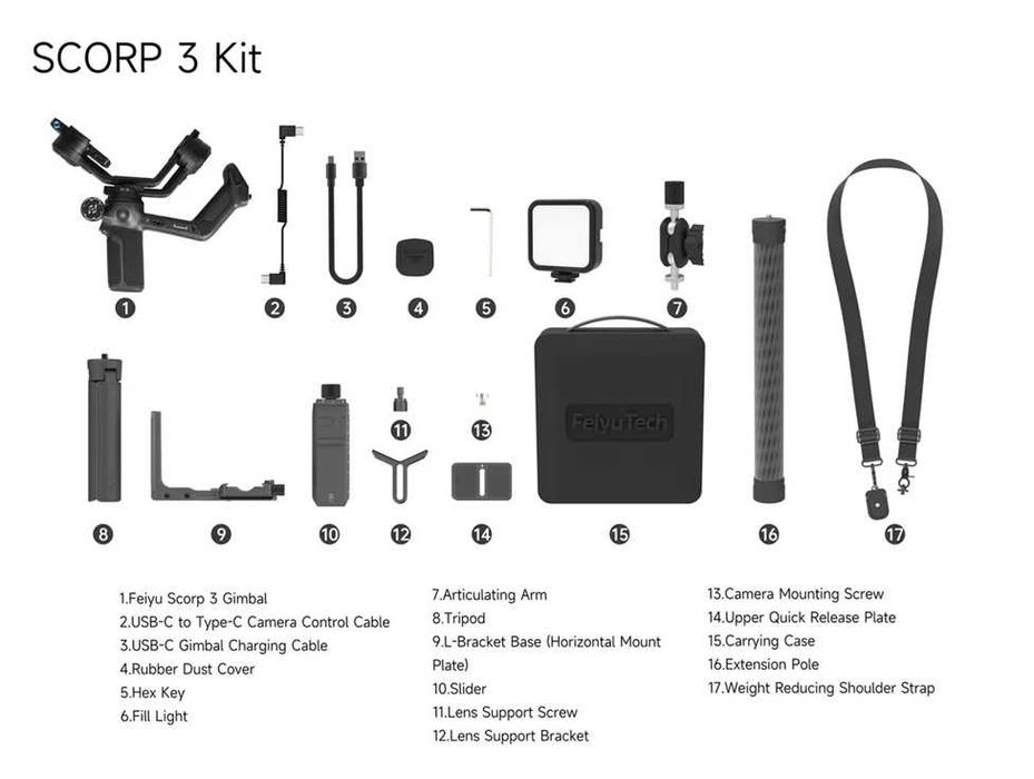 Gimbal FeyuTech Scorp 3 Kit ca Nou