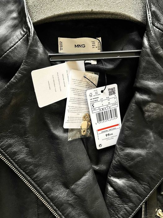 Geaca de Piele Biker Mango Noua