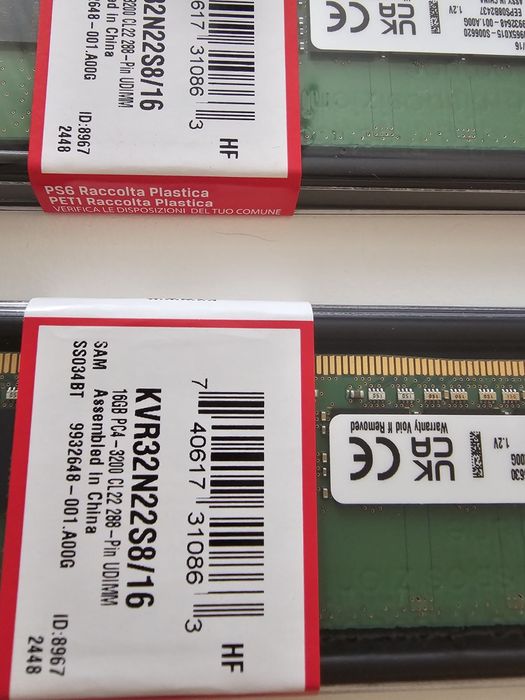 Kingston 16GB,DDR4 PC3200, CL22 288, UDIMM