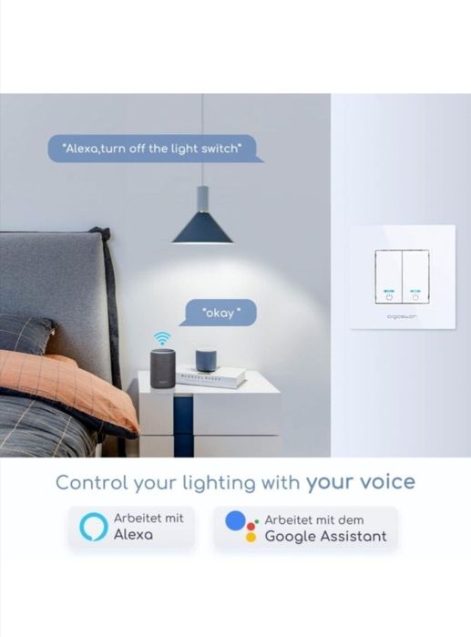 Întrerupătoare wifi cu rama din sticla