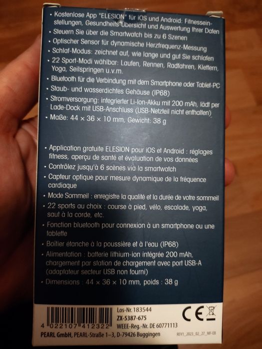 Brățară fitness Elesion cumpărată din Germania