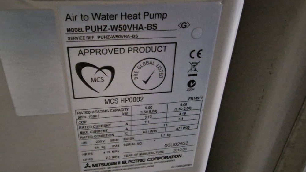 Термопомпа mitsubishi ecodan 5kw PUHZ-W50VH отлична моноблок