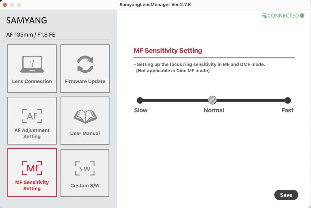 Update firmware pentru obiective Samyang Sony E-mount
