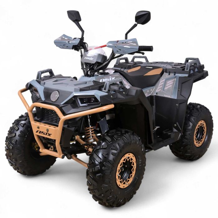 Atv copii Asix Grizzly 125cc, roti 8 inch, 1+1 viteze, culoare gri/maro