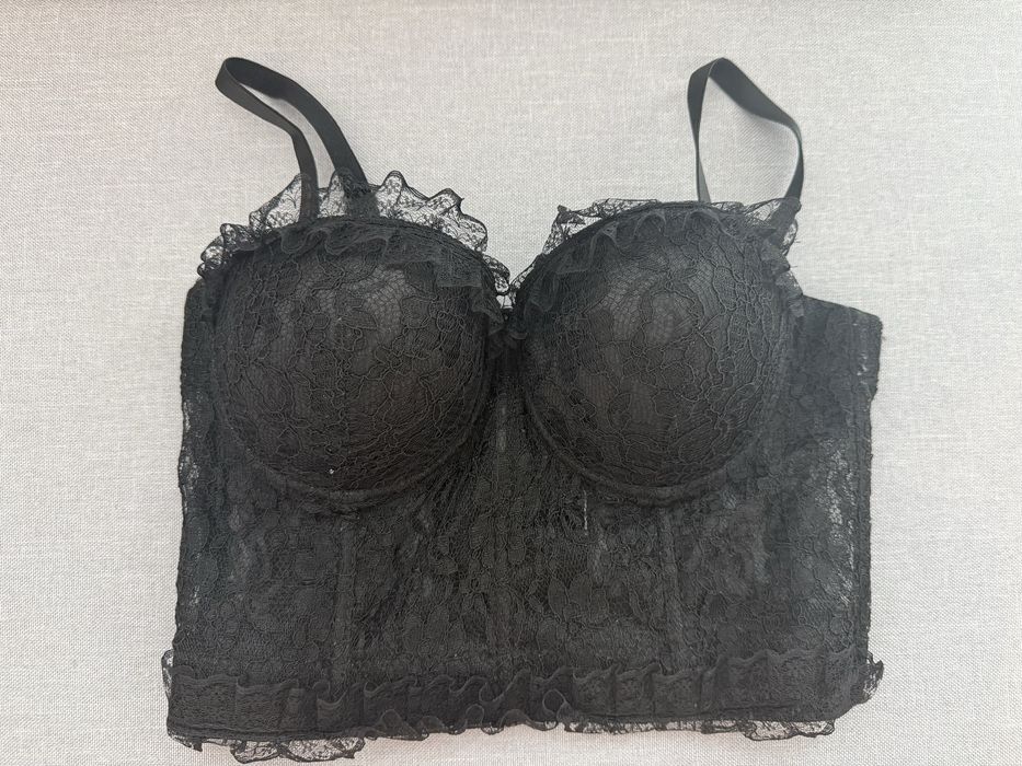 Дантелен черен  корсет