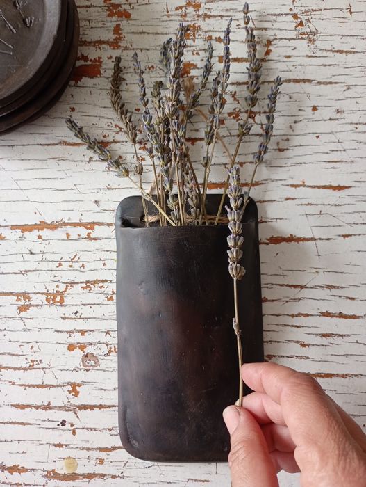 Decorațiune perete ceramică handmade lavandă naturală 9x17cm + cadou