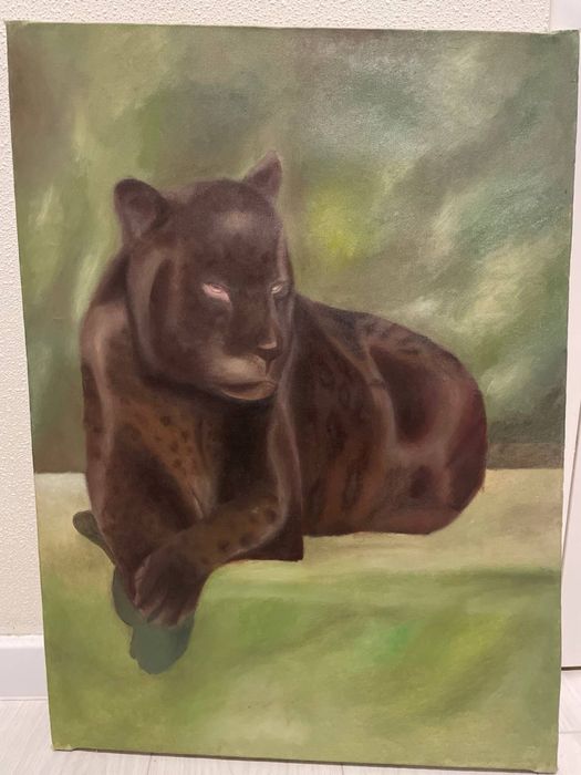 Картина маслом пантера