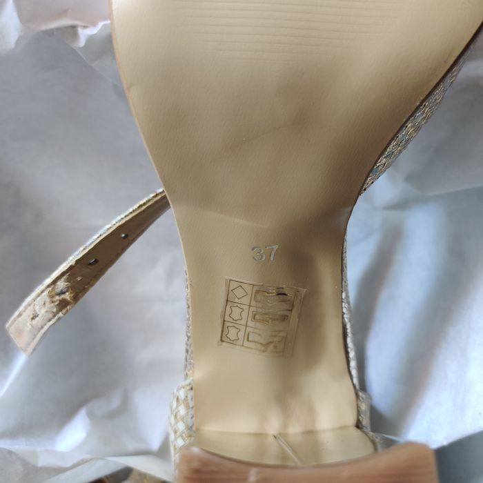 Pantofi Sanda Aurii Piele 37