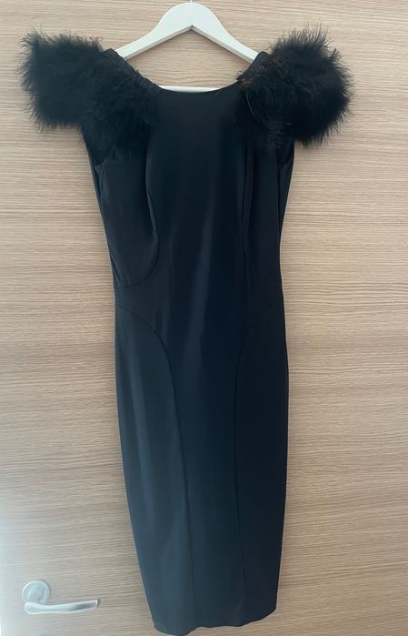 Rochie de ocazie cu pene dama