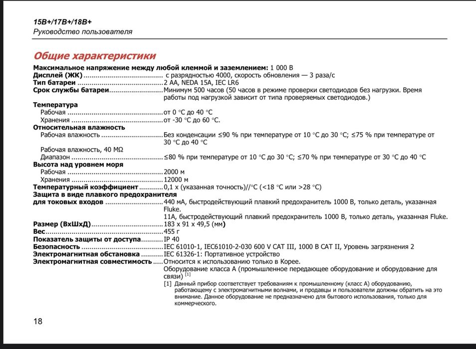 Цифровой мультиметр Fluke 17B+