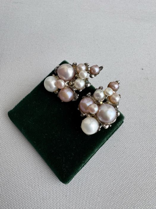 Cercei clipsuri din argint si perle de cultura