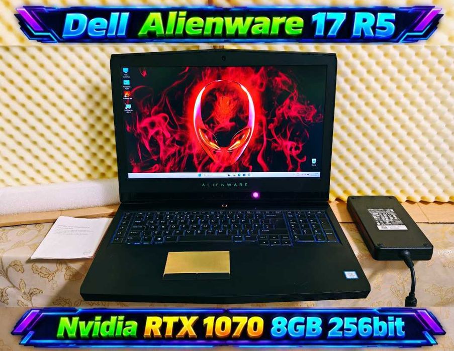Dell Alienware 17 R5/Intel Core i7-8750H/NVidia GTX 1070 8GB/16GB RAM/256GB SSD+1TB HDD/17.3 Quad HD G-SYNC IPS 120hz геймърски лаптоп laptop gaming