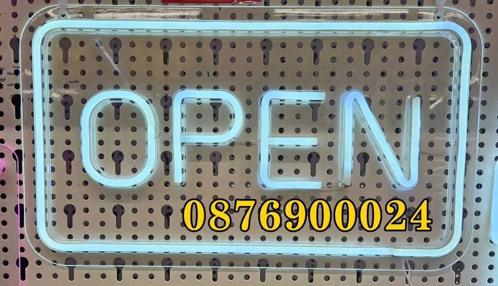 Светещ неонов надпис LED Светеща Рекламна Табела OPEN Отворено ВИДОВЕ