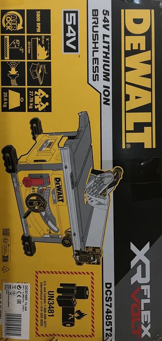 DeWALT DCS7485T2-QW XR. FLEXVOLT 54V. Circular de Banc. Original Nou !