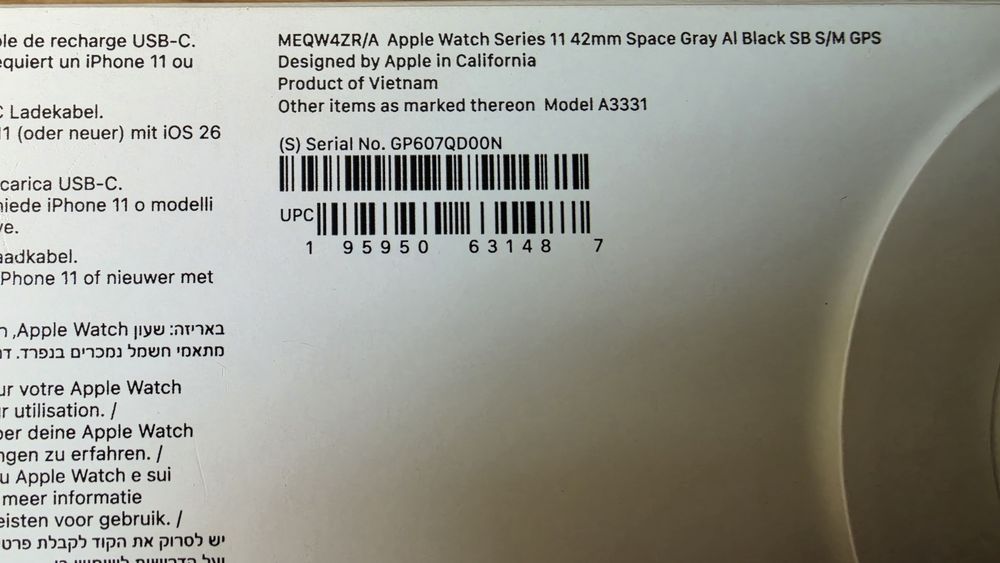 Apple watch 11, 42mm, gri, impecabil, garanție