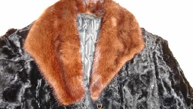 Mantou lung din blana naturala de ied de Etiopia marimea XL