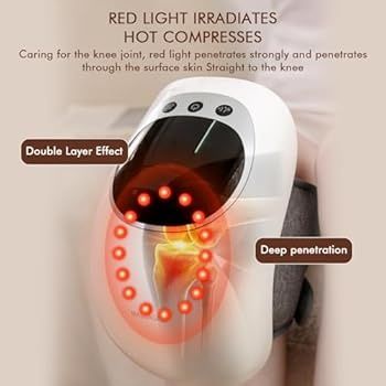 Aparat masaj pentru genunchi cu 3 nivele de incalziere si lumina rosie