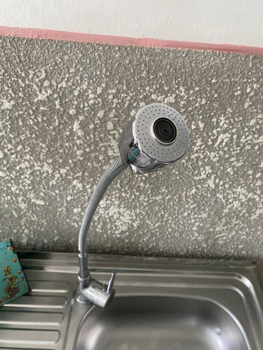 Mască+chiuvetă inox+baterie extensibilă