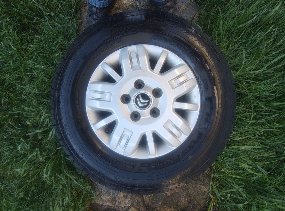Set roți cu jante aluminiu originale 5x118 anvelope Continental Van Contact senzori presiune Citroen Jumper, Peugeot Boxer, Fiat Ducato 225 70 15 C